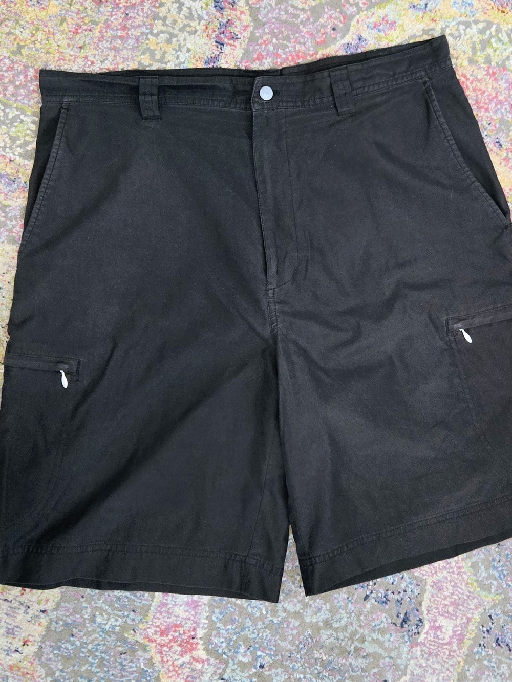Callaway Golf Shorts Mens 35 Black Bermuda Flat Front Zip Pockets Casual Sport